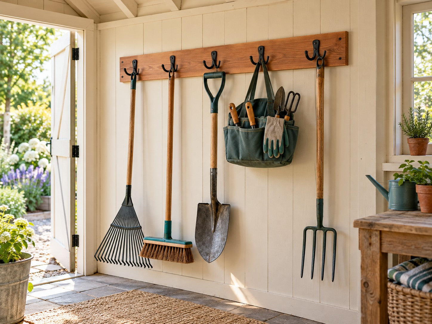 Evergreen Garden Tool Rack lifestyle design concept
