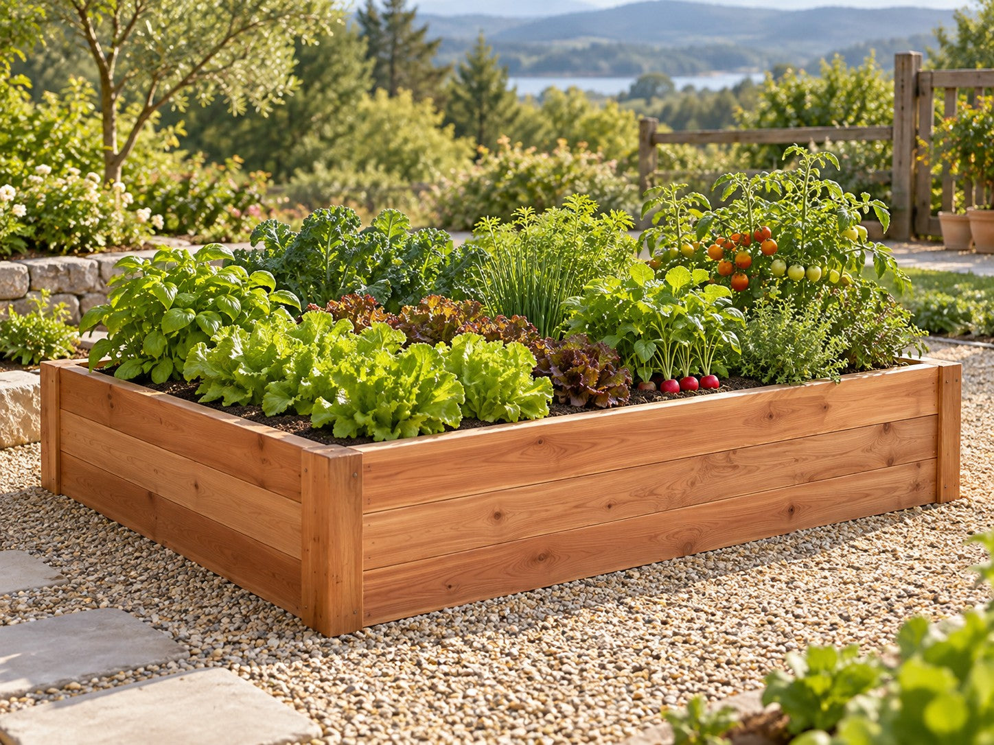 Evergreen Raised Garden Bed lifestyle design concept