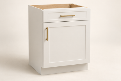 Summit 18-inch Single-Door Base Cabinet — White Shaker design visualization