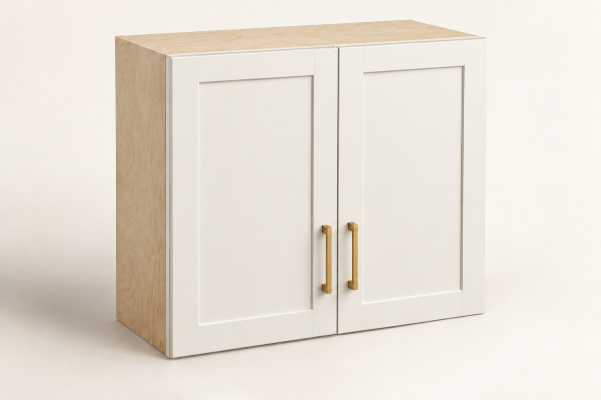 Summit 30-inch Double-Door Upper Cabinet — White Shaker design visualization