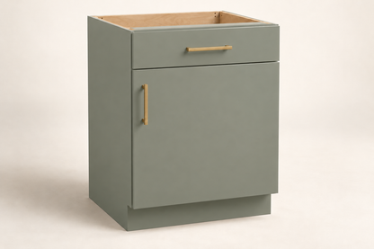 Summit 18-inch Single-Door Base Cabinet · Custom — Book Consultation · Dried Thyme · Slab · Illustrative design preview