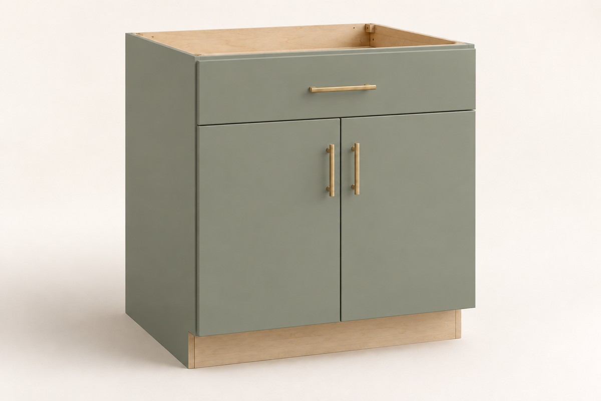 Summit 30-inch Double-Door Base Cabinet · Custom — Book Consultation · Dried Thyme · Slab · Illustrative design preview