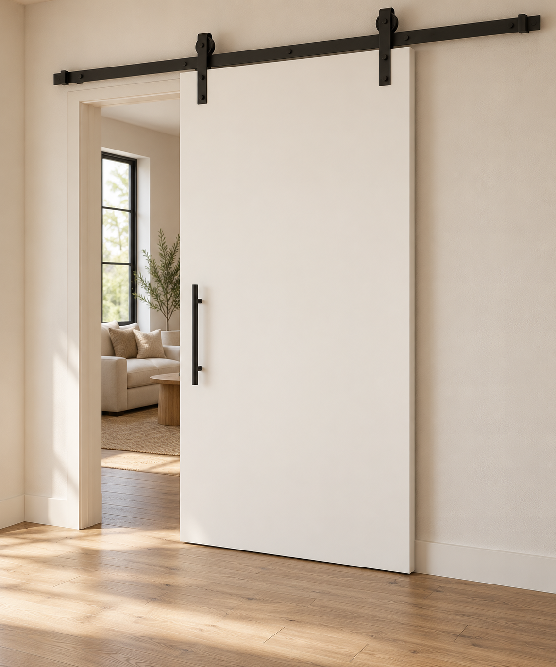 Heritage Custom Barn Door · Custom Size · Slab · Painted · Illustrative design preview