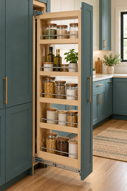 Summit Pantry Pull-Out · Tall Pantry · Custom Finish · Installation Requested · Illustrative design preview