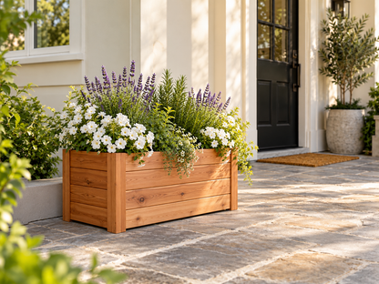 Evergreen Cedar Planter Box · Small · Custom Finish · Shipping Quote Required · Illustrative design preview