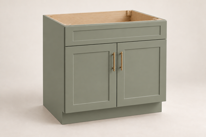Summit 36-inch Sink Base Cabinet · Custom — Book Consultation · Dried Thyme · Shaker · Illustrative design preview