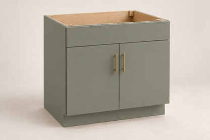Summit 36-inch Sink Base Cabinet · Custom — Book Consultation · Dried Thyme · Slab · Illustrative design preview