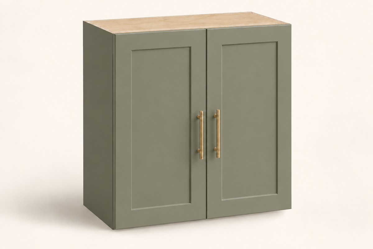 Summit 24-inch Double-Door Upper Cabinet · Custom — Book Consultation · Dried Thyme · Shaker · Illustrative design preview