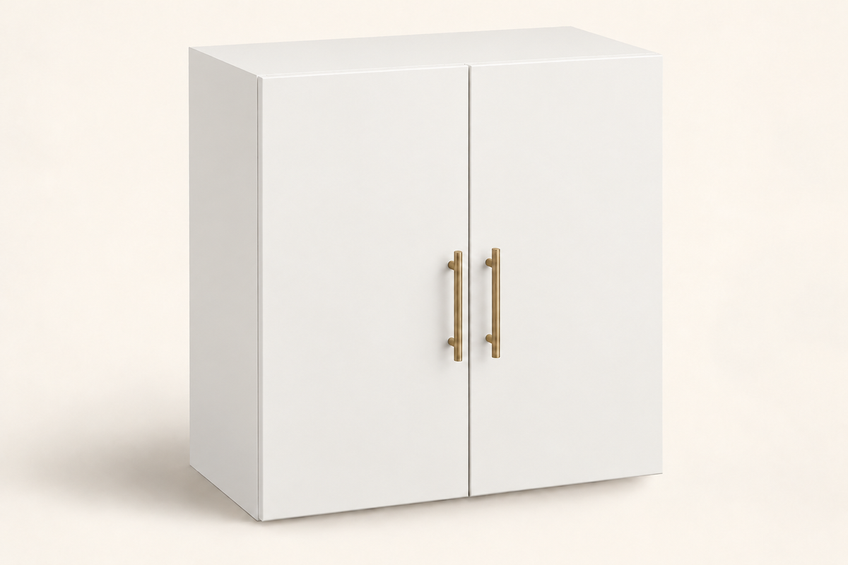 Summit 24-inch Double-Door Upper Cabinet · Custom — Book Consultation · White · Slab · Illustrative design preview