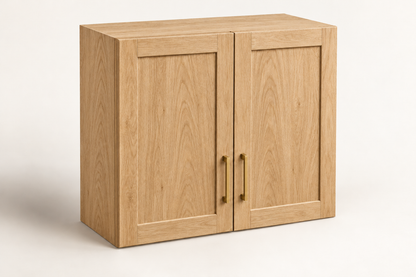 Summit 30-inch Double-Door Upper Cabinet · Custom — Book Consultation · Natural Wood · Shaker · Illustrative design preview